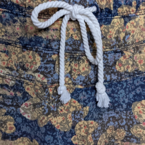 Anthropologie Women's Floral Jogger Sweatpants XS Blue Beige Comfy Lounge Pants - Picture 7 of 9